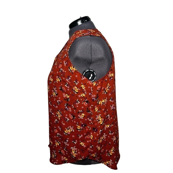 Maurices Madison Button Down Burnt Orange Floral Tank Top (Size 2X) - Picture 2 of 6